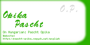 opika pascht business card